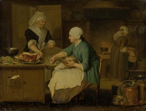 Kitchen Interior with Three Women