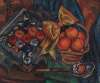 Still life with pomegranates and fruit