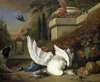 A Dog with a dead Goose and Peacock (A Study of Game and Fruit)